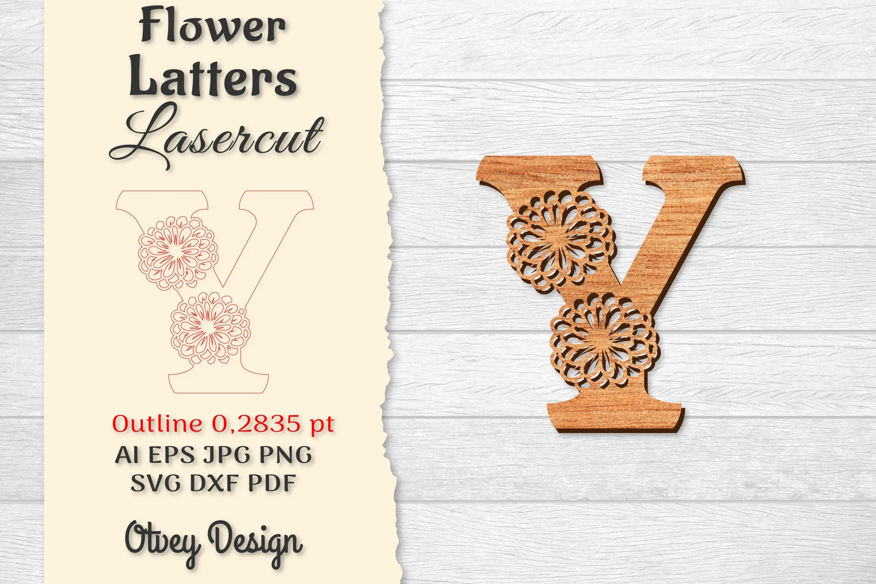Flower Letters Laser Cut SVG Bundle 48 - CraftNest - Digital Crafting and Art