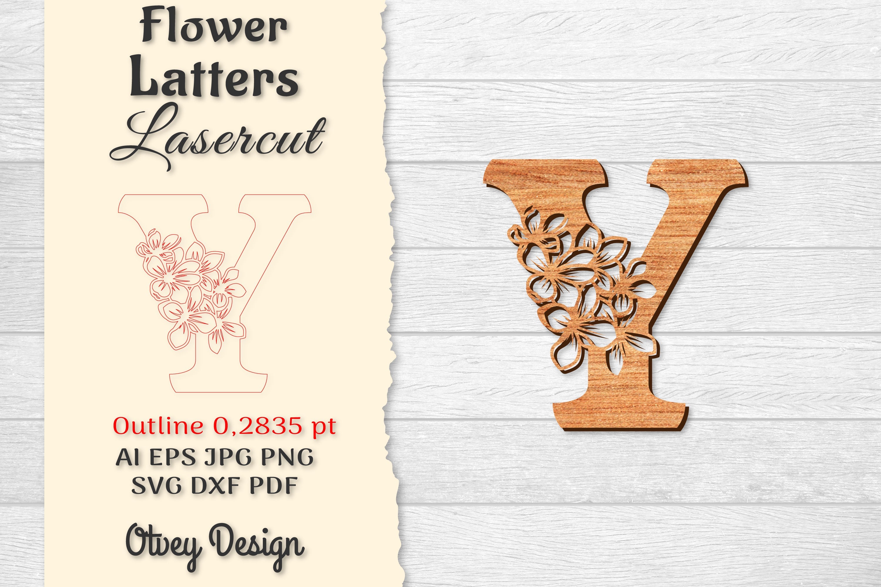 Flower Letters Laser Cut SVG Bundle 166 - CraftNest - Digital Crafting and Art