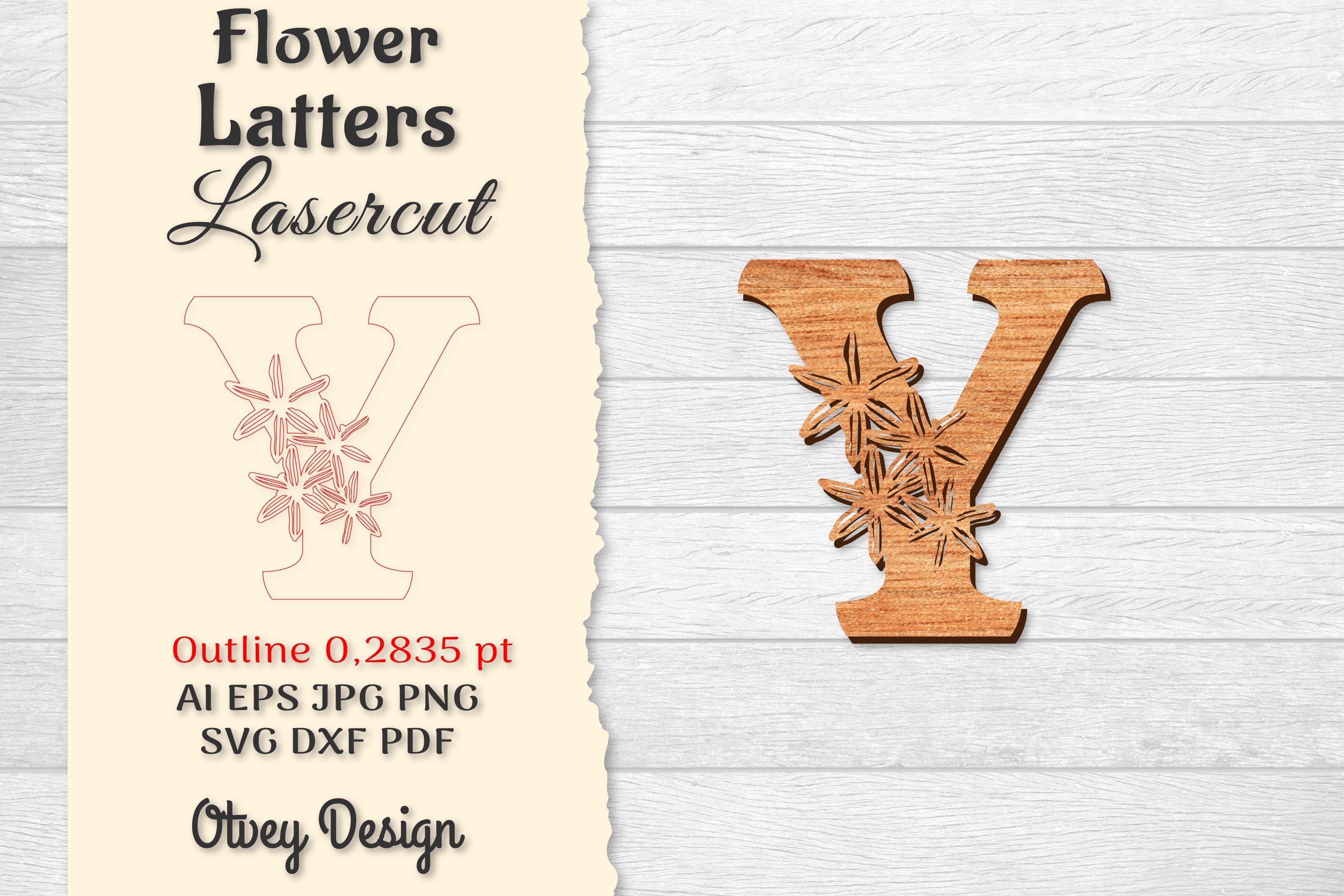 Flower Letters Laser Cut SVG Bundle 60 - CraftNest - Digital Crafting and Art