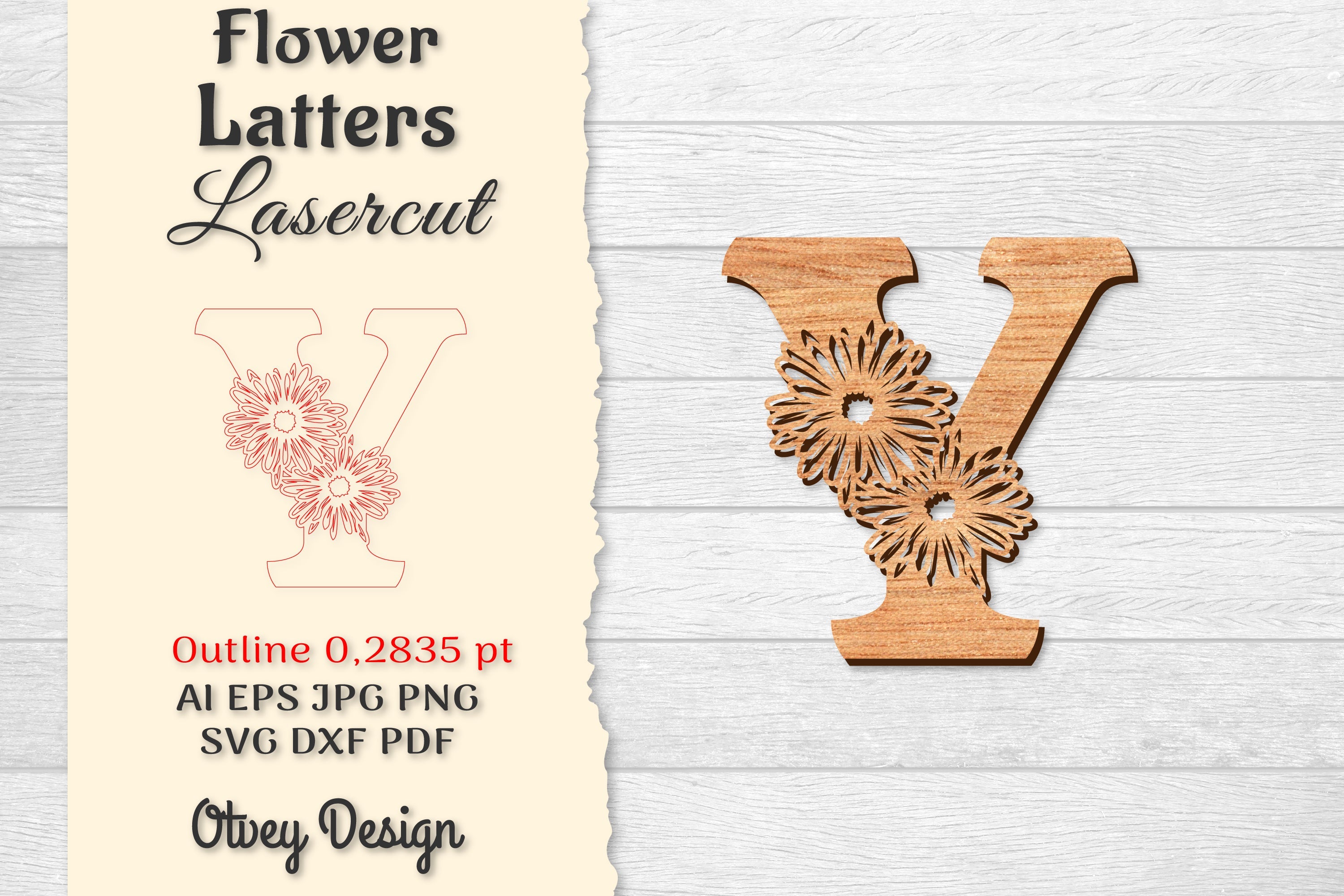 Flower Letters Laser Cut File SVG Bundle 77 - CraftNest - Digital Crafting and Art