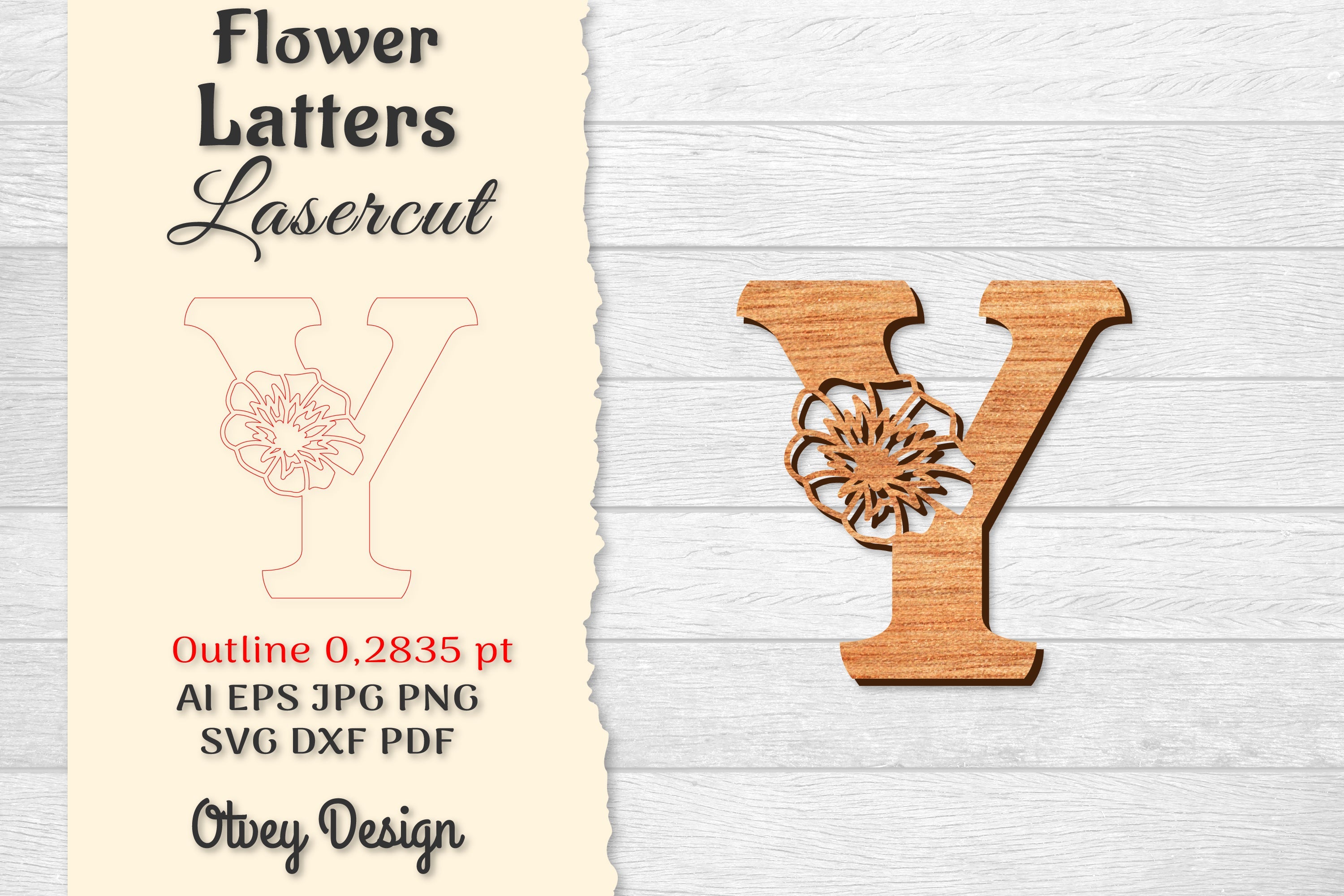 Flower Letters Laser Cut SVG Bundle 35 - CraftNest - Digital Crafting and Art