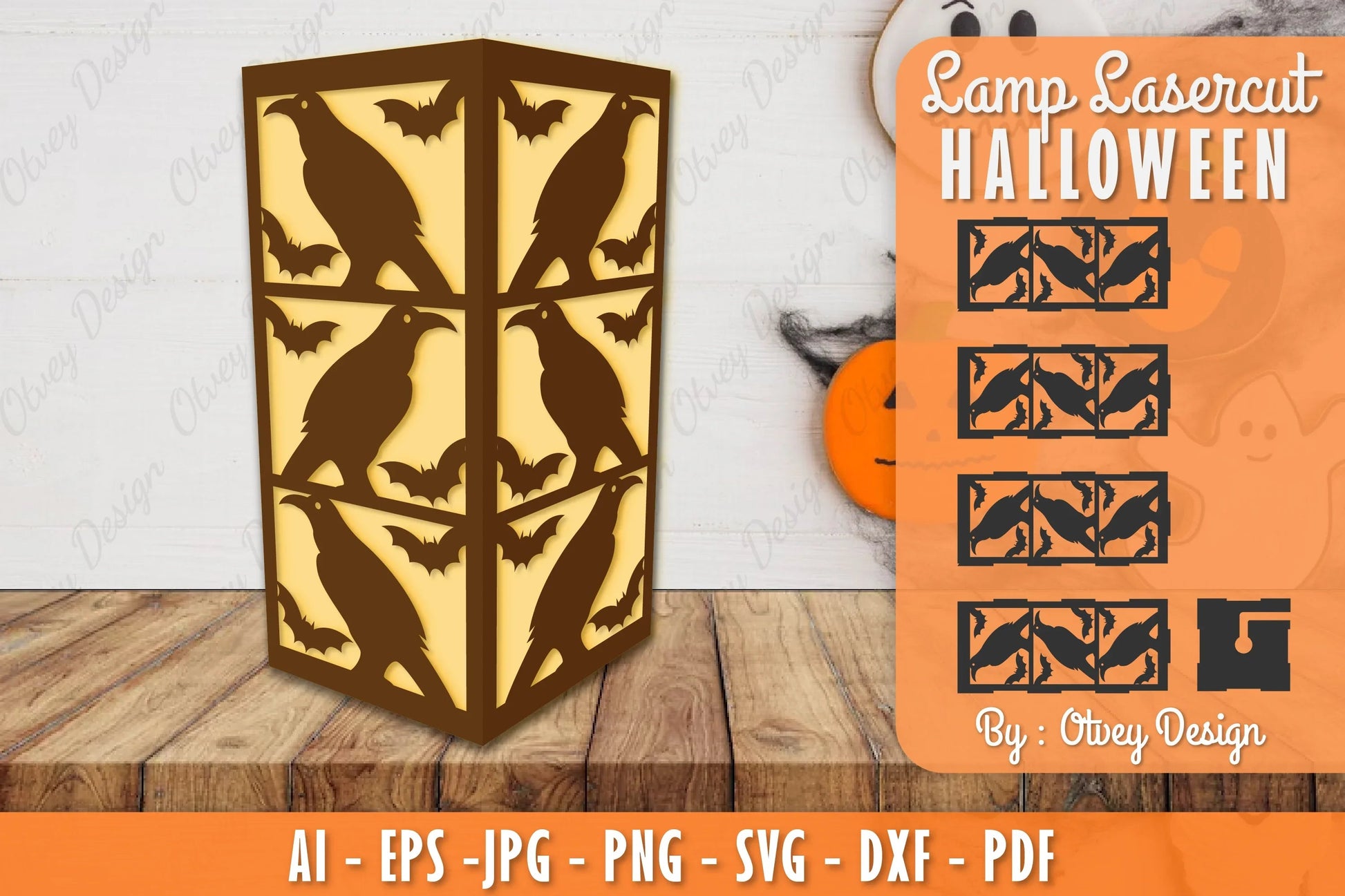 Halloween Lamp Lasercut SVG Bundle - CraftNest - Digital Crafting and Art
