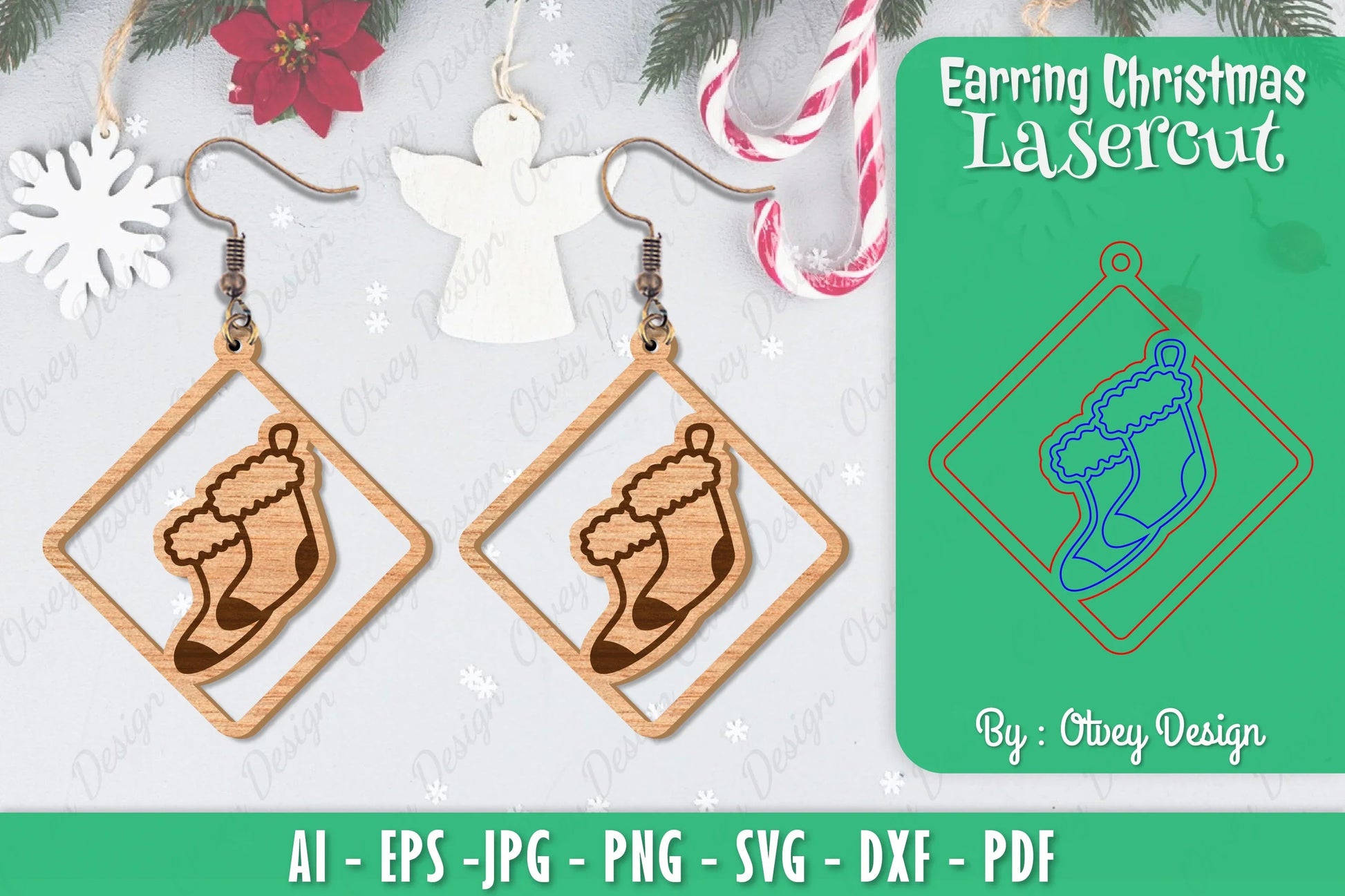 Christmas Earrings SVG Bundle 6 - CraftNest - Digital Crafting and Art
