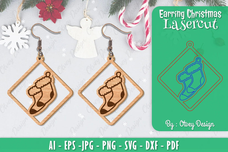 Christmas Earrings SVG Bundle 6 - CraftNest - Digital Crafting and Art
