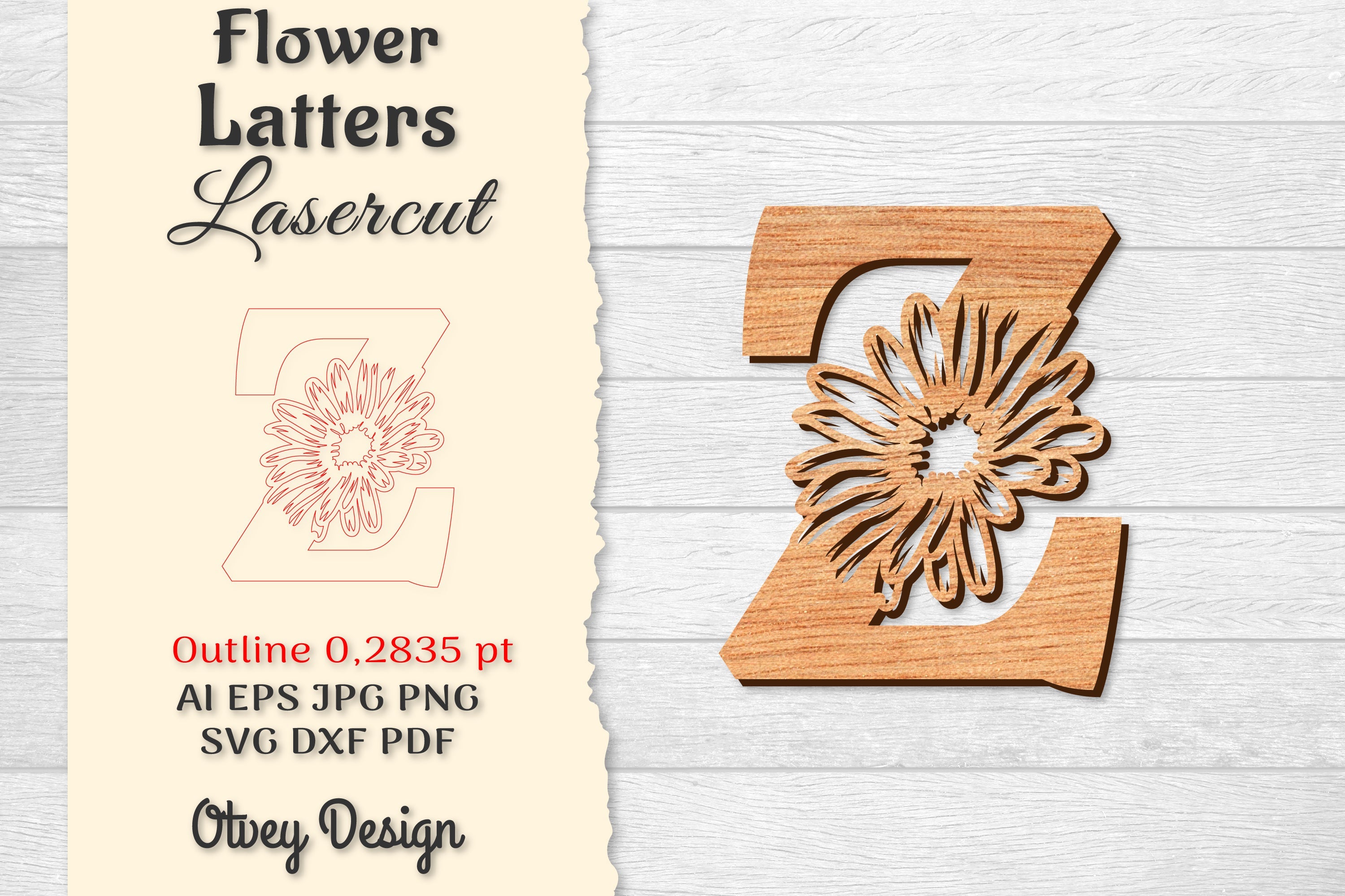 Flower Letters Laser Cut SVG Bundle 20 - CraftNest - Digital Crafting and Art