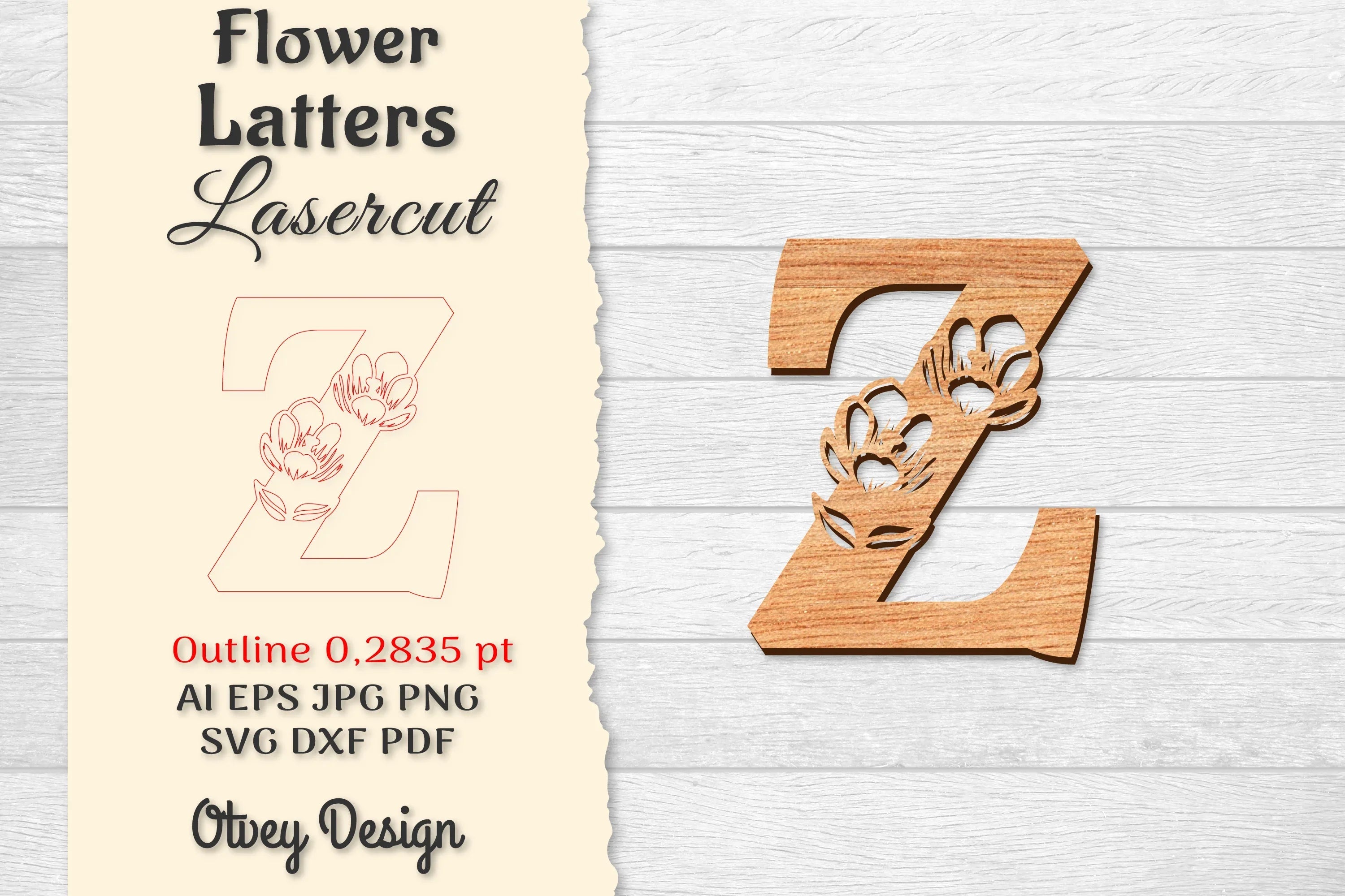 Flower Letters Laser Cut SVG Bundle 105 - CraftNest - Digital Crafting and Art