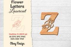Flower Letters Laser Cut File SVG Bundle 94 - CraftNest - Digital Crafting and Art