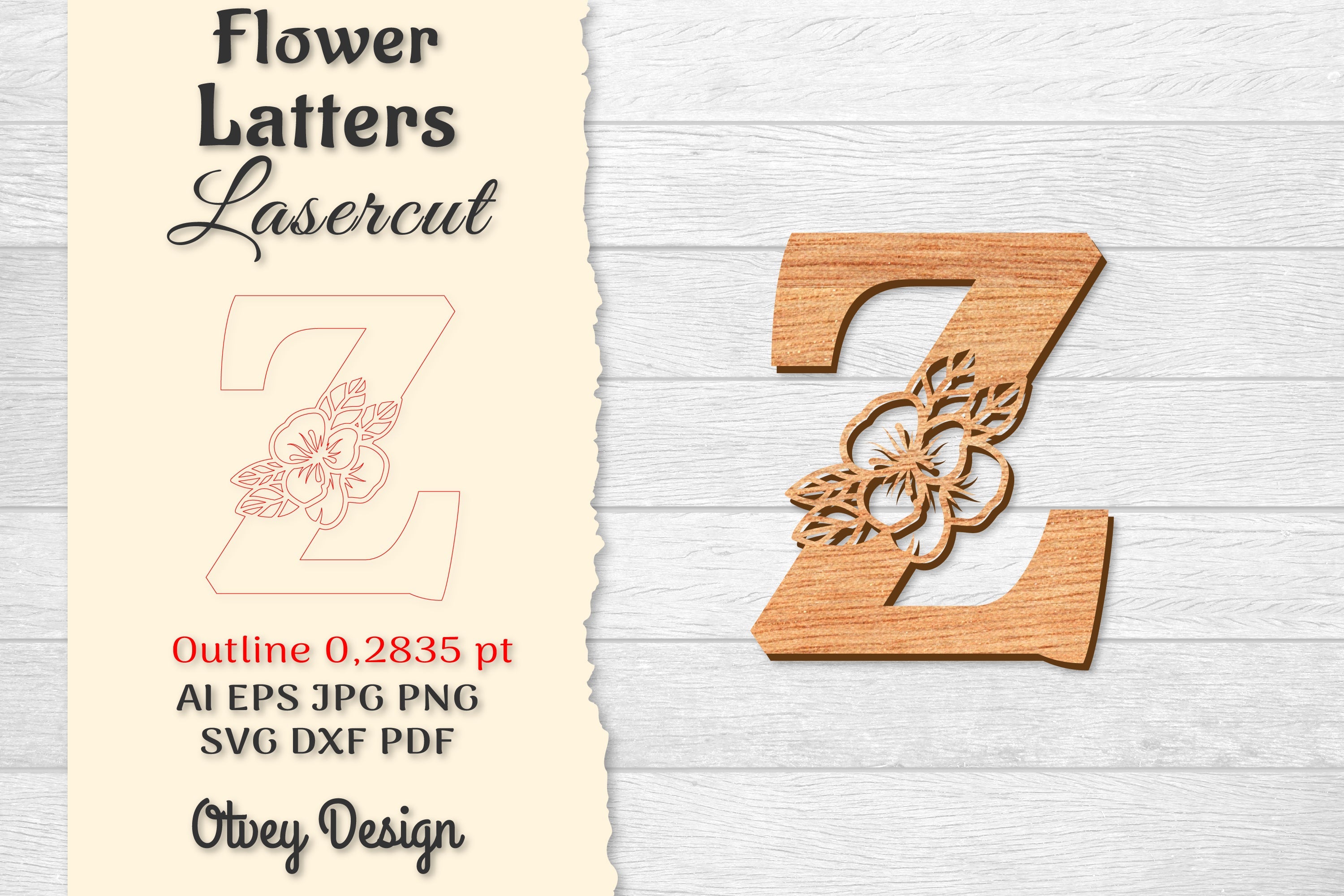 Flower Letters Laser Cut File SVG Bundle 94 - CraftNest - Digital Crafting and Art