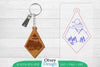 Keychain Sunset Mountain Lasercut SVG Bundle