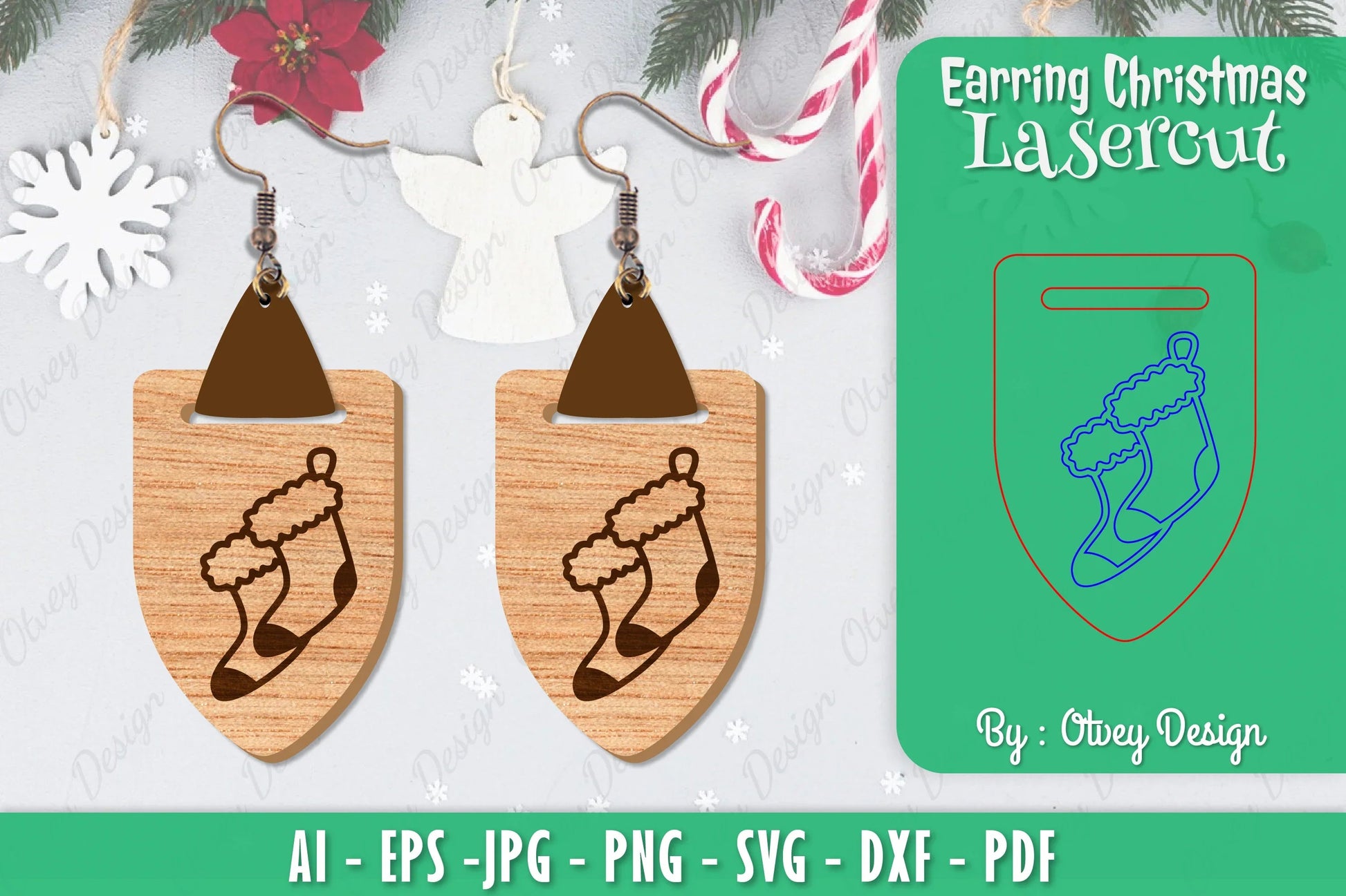 Christmas Earrings SVG Bundle 156 - CraftNest - Digital Crafting and Art