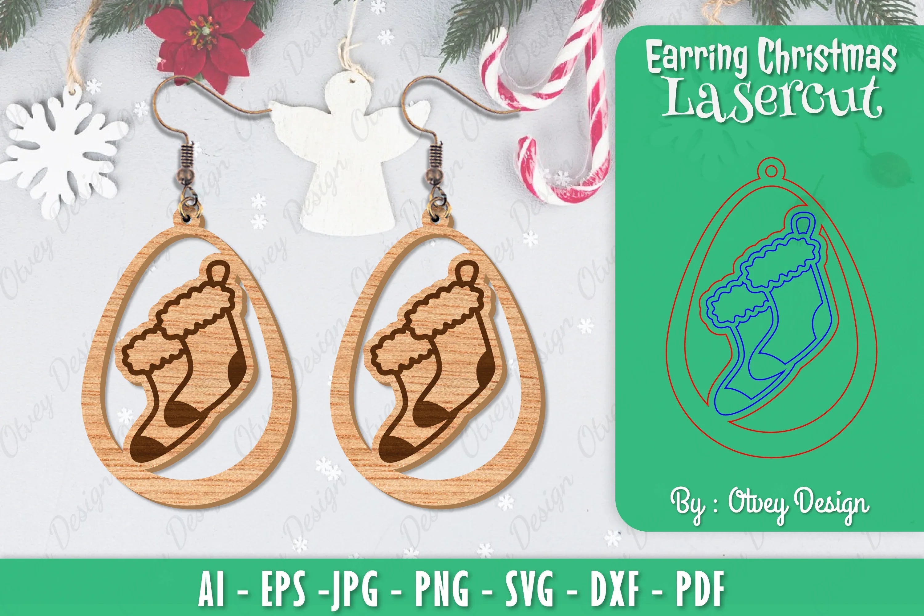 Christmas Earrings SVG Bundle 96 - CraftNest - Digital Crafting and Art
