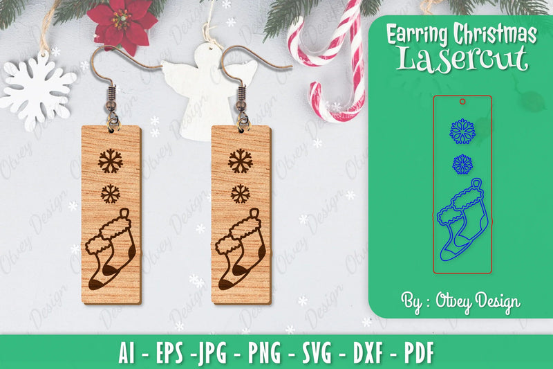 Christmas Earrings SVG Bundle 126 - CraftNest - Digital Crafting and Art