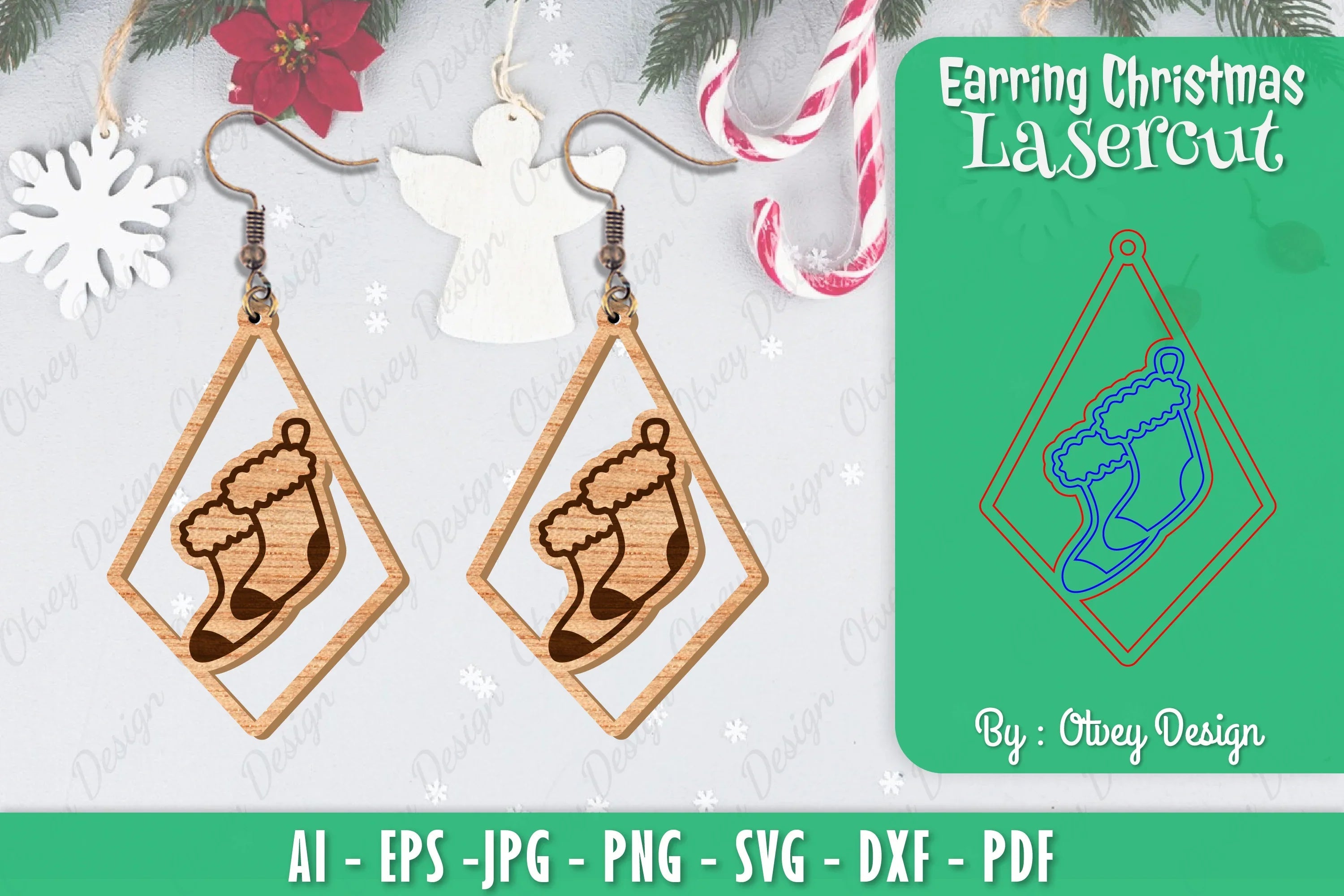 Christmas Earrings SVG Bundle 36 - CraftNest - Digital Crafting and Art