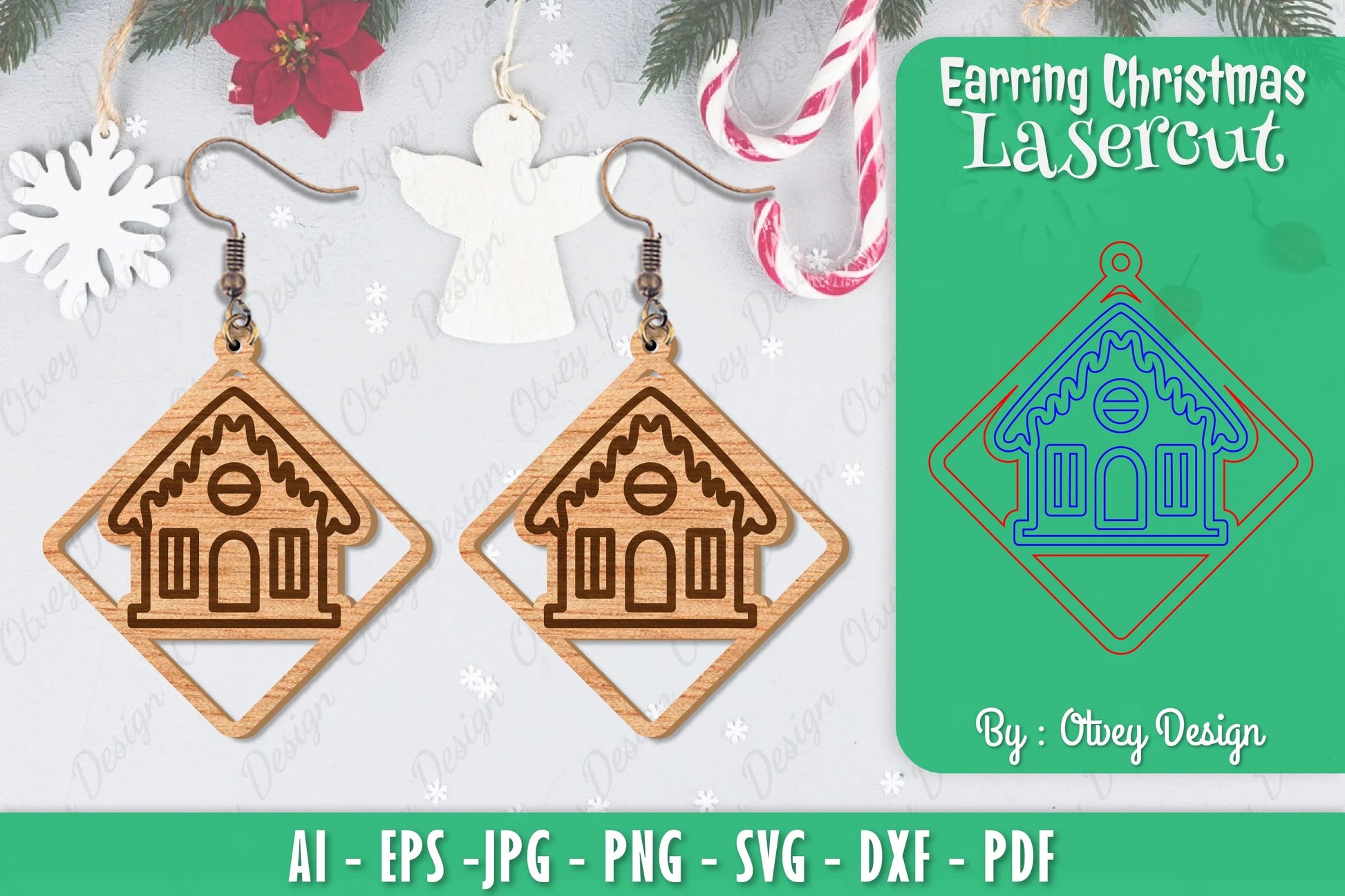 Christmas Earrings SVG Bundle 7 - CraftNest - Digital Crafting and Art