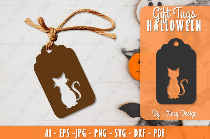 Halloween Gift Tags SVG Bundle 20 - CraftNest - Digital Crafting and Art