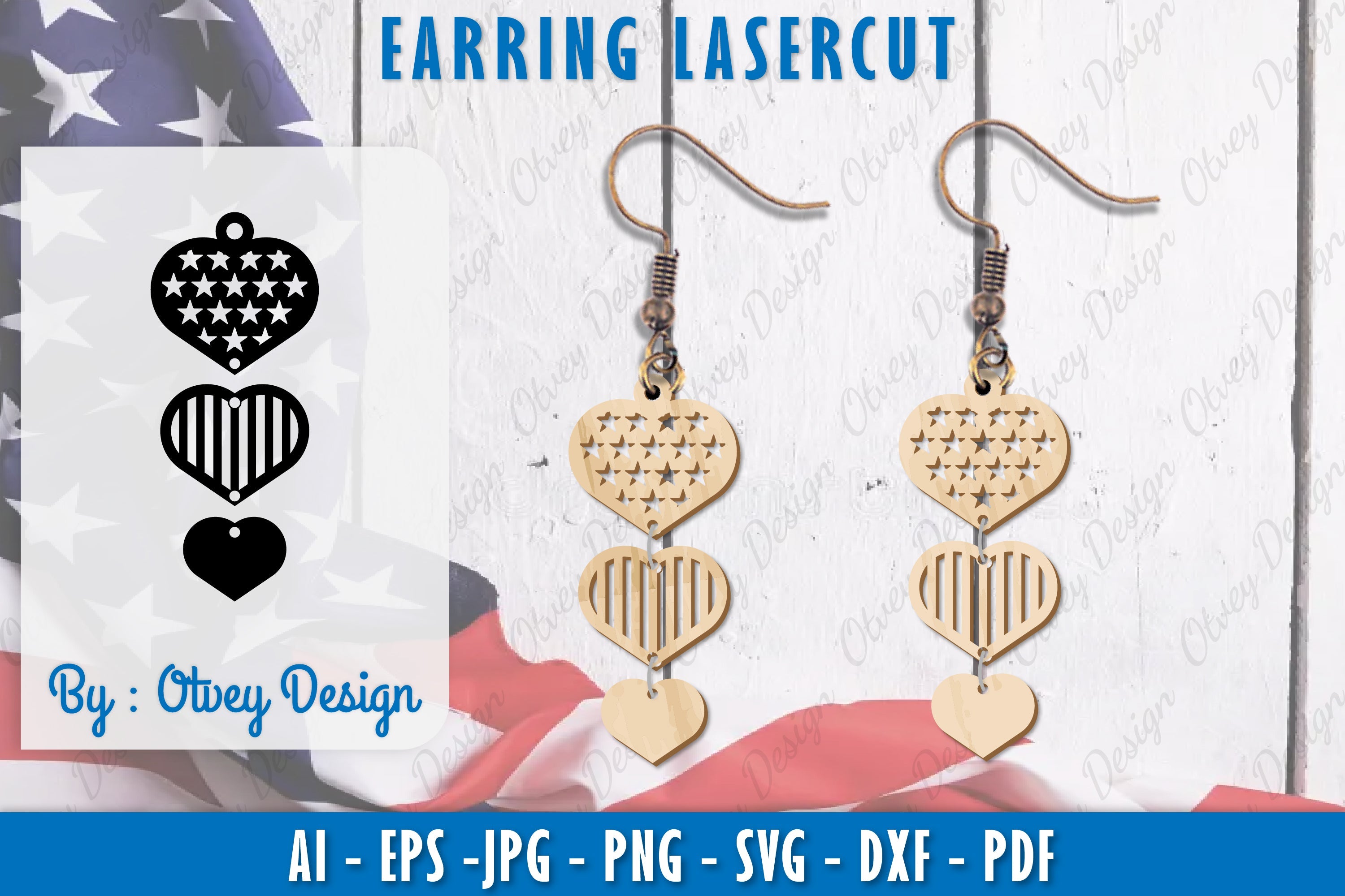 4th of July Earring SVG Bundle 21 - CraftNest - Digital Crafting and Art