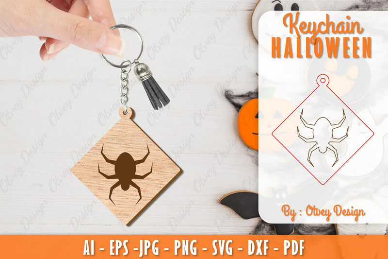 Keychain Halloween Lasercut SVG Bundle 130 - CraftNest - Digital Crafting and Art