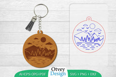 Keychain Sunset Mountain Lasercut SVG Bundle 18 - CraftNest - Digital Crafting and Art