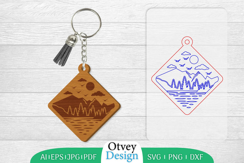 Sunset Mountain Keychain SVG Bundle 20 - CraftNest - Digital Crafting and Art
