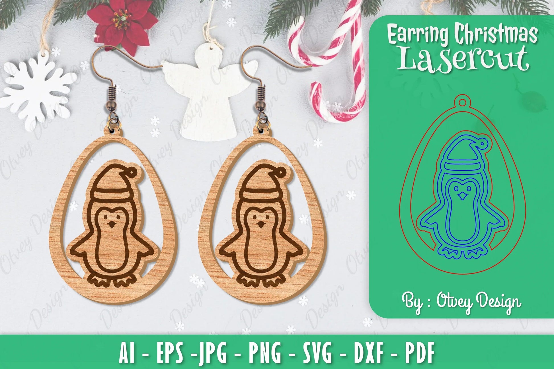 Christmas Earrings SVG Bundle 98 - CraftNest - Digital Crafting and Art