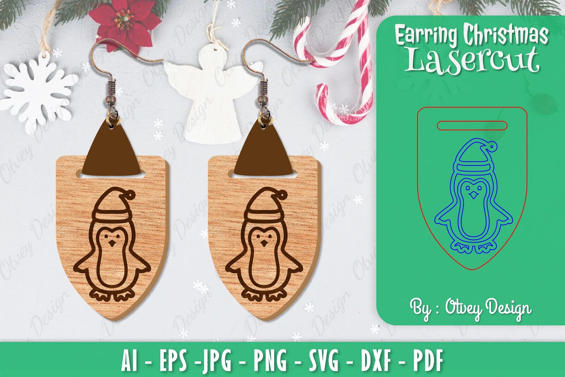 Christmas Earrings SVG Bundle 158 - CraftNest - Digital Crafting and Art