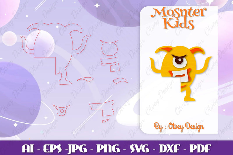 Monster Kids Corner Door Lasercut SVG Bundle 2 - CraftNest - Digital Crafting and Art