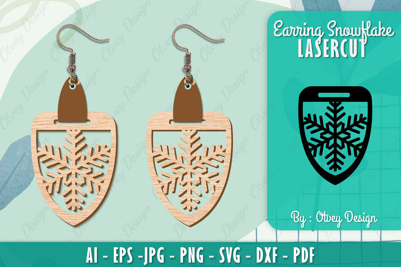 Snowflake Earring Lasercut SVG Bundle 137 - CraftNest - Digital Crafting and Art