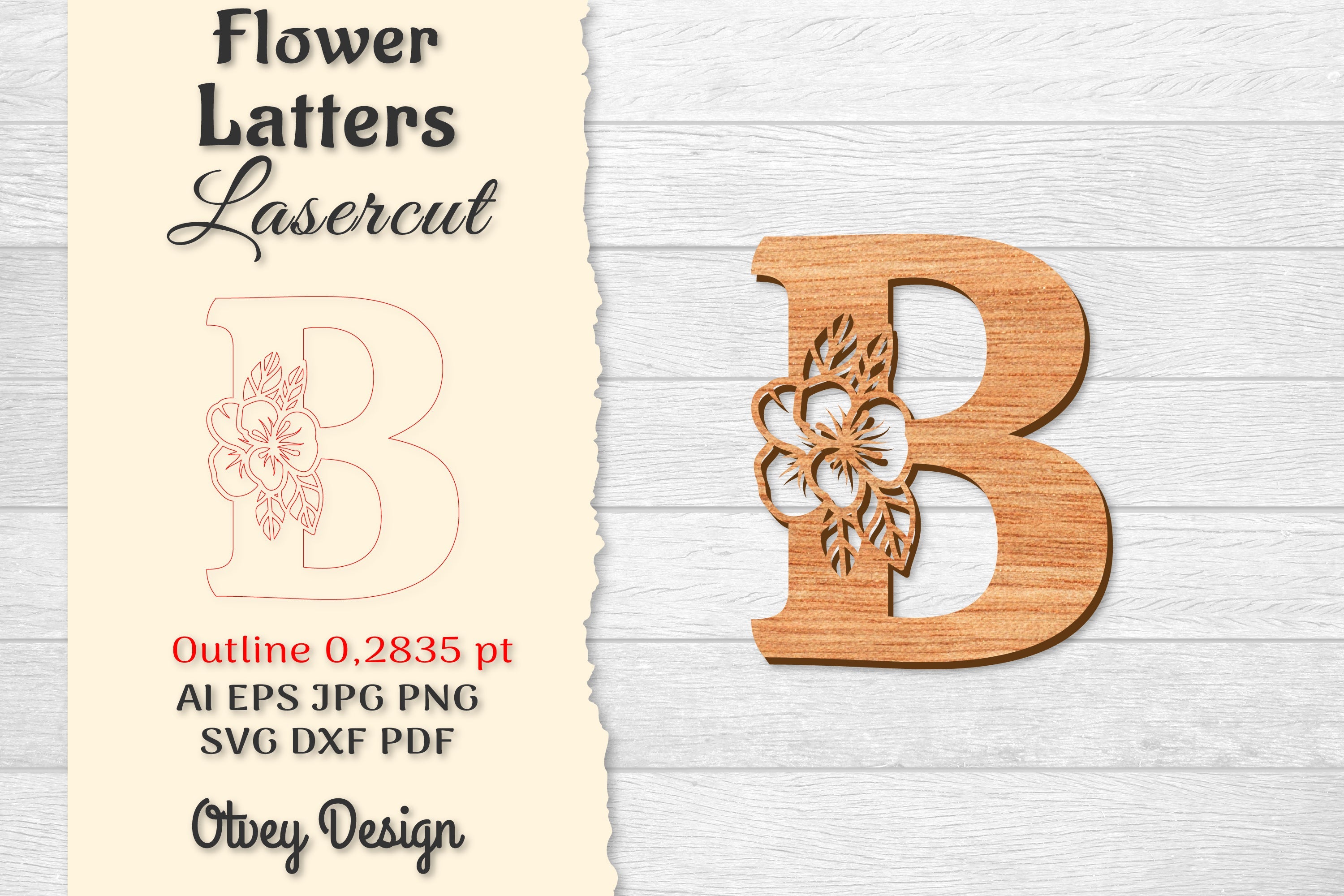 Flower Letters Laser Cut SVG Bundle 78 - CraftNest - Digital Crafting and Art