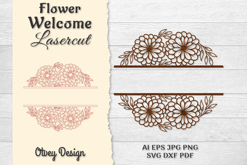 Flower Welcome Slip Lasercut SVG Bundle 2 - CraftNest - Digital Crafting and Art