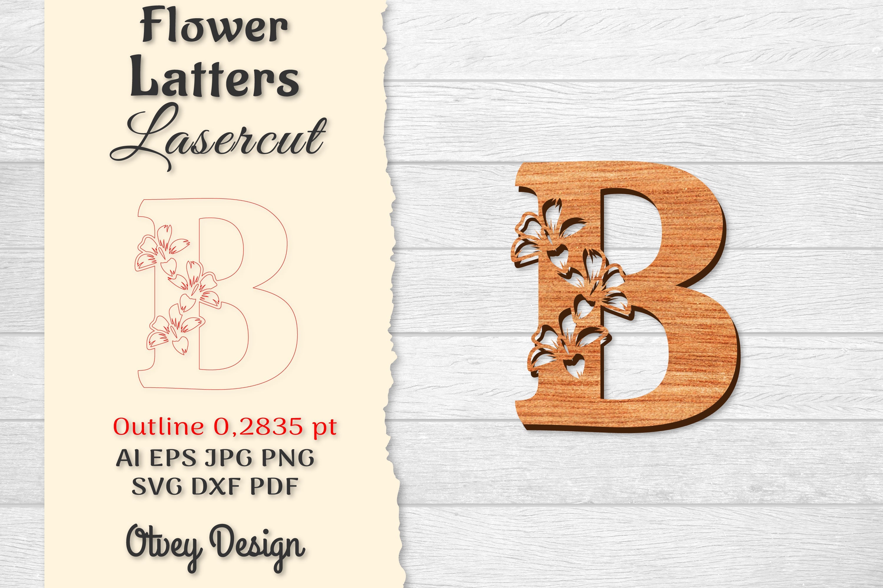Flower Letters Laser Cut File SVG Bundle 118 - CraftNest - Digital Crafting and Art