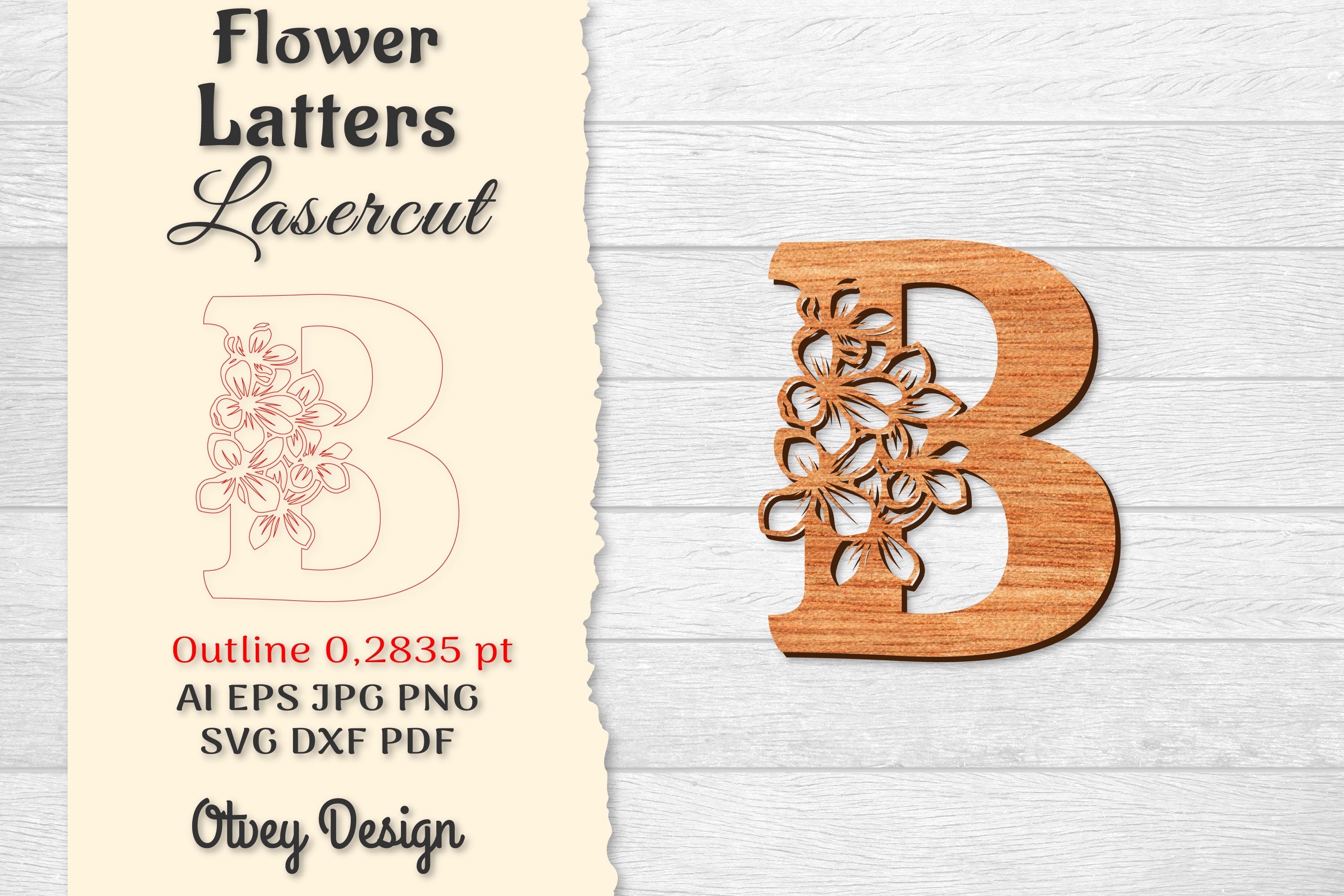 Flower Letters Laser Cut File SVG Bundle 132 - CraftNest - Digital Crafting and Art