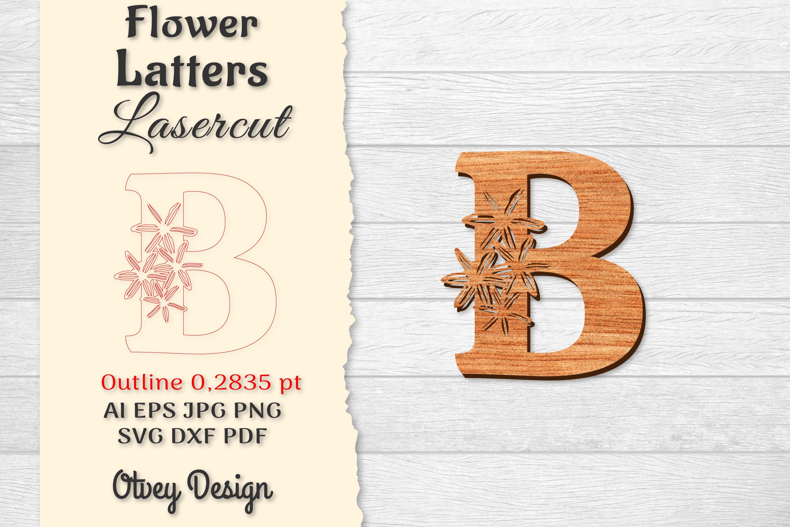 Flower Letters Laser Cut File SVG Bundle 29 - CraftNest - Digital Crafting and Art