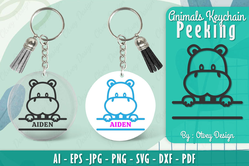 Animals Peeking Keychain SVG Bundle 8 - CraftNest - Digital Crafting and Art