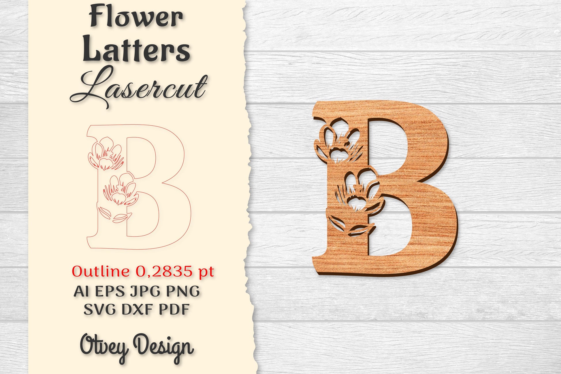 5 Flower Letters Laser Cut SVG Bundle 88 - CraftNest - Digital Crafting and Art