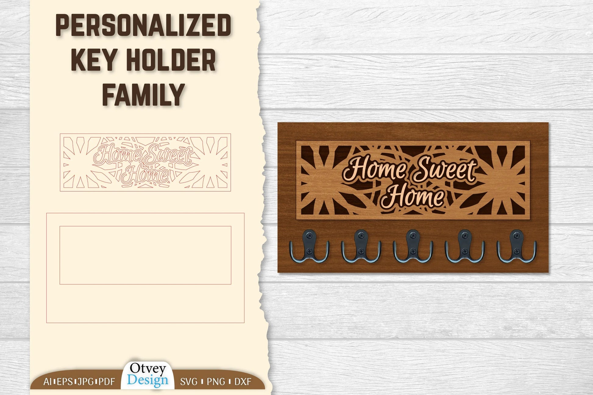 Personalized Key Holder Lasercut SVG Bundle 1 - CraftNest - Digital Crafting and Art
