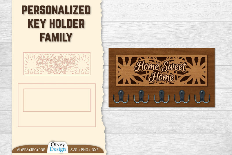 Personalized Key Holder Lasercut SVG Bundle 1 - CraftNest - Digital Crafting and Art