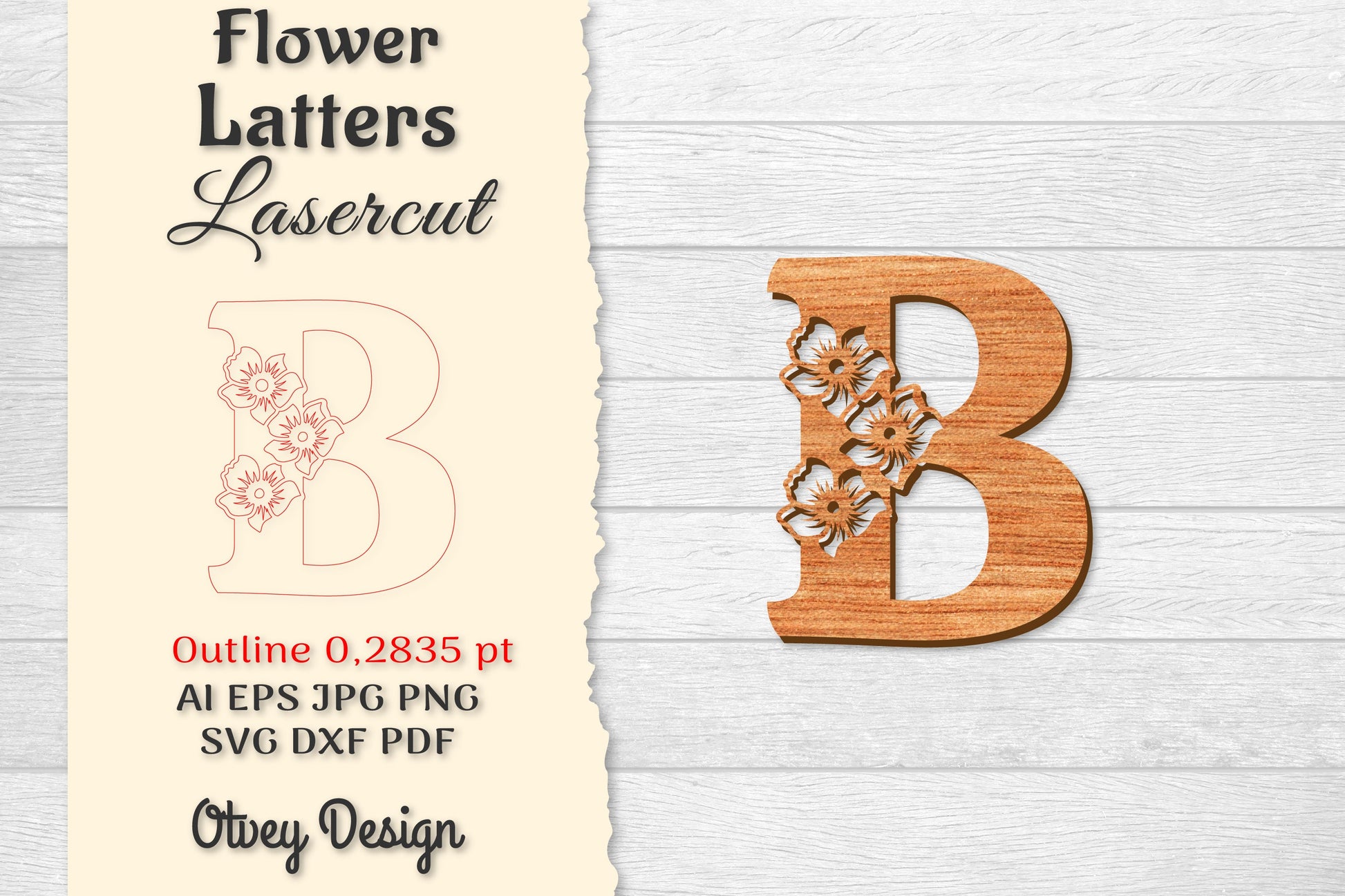 Flower Letters Laser Cut SVG Bundle 124 - CraftNest - Digital Crafting and Art