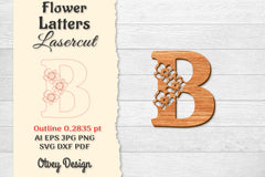 Flower Letters Laser Cut SVG Bundle 124 - CraftNest - Digital Crafting and Art