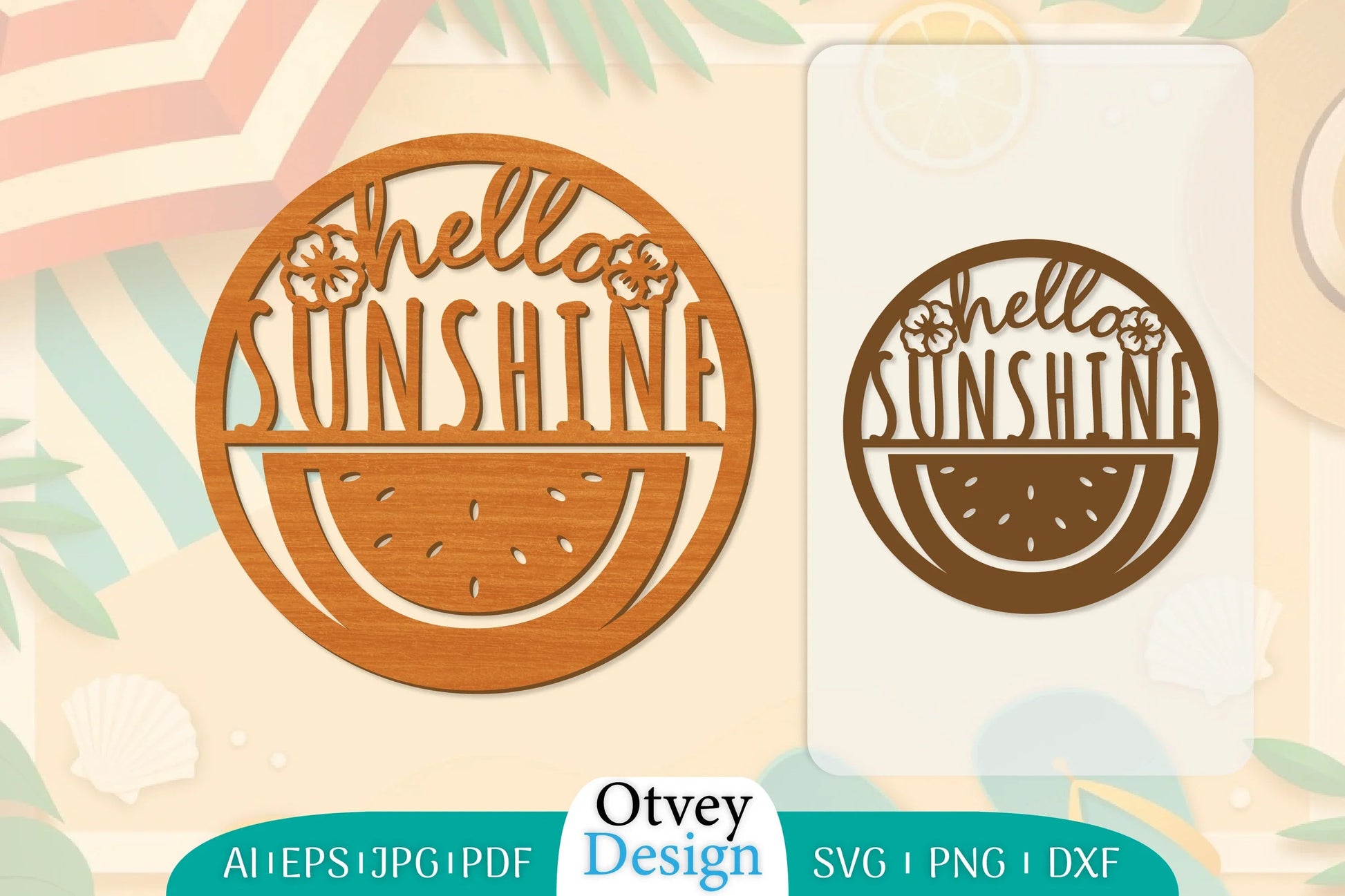 Hello Summer Round Lasercut SVG Bundle 4 - CraftNest - Digital Crafting and Art