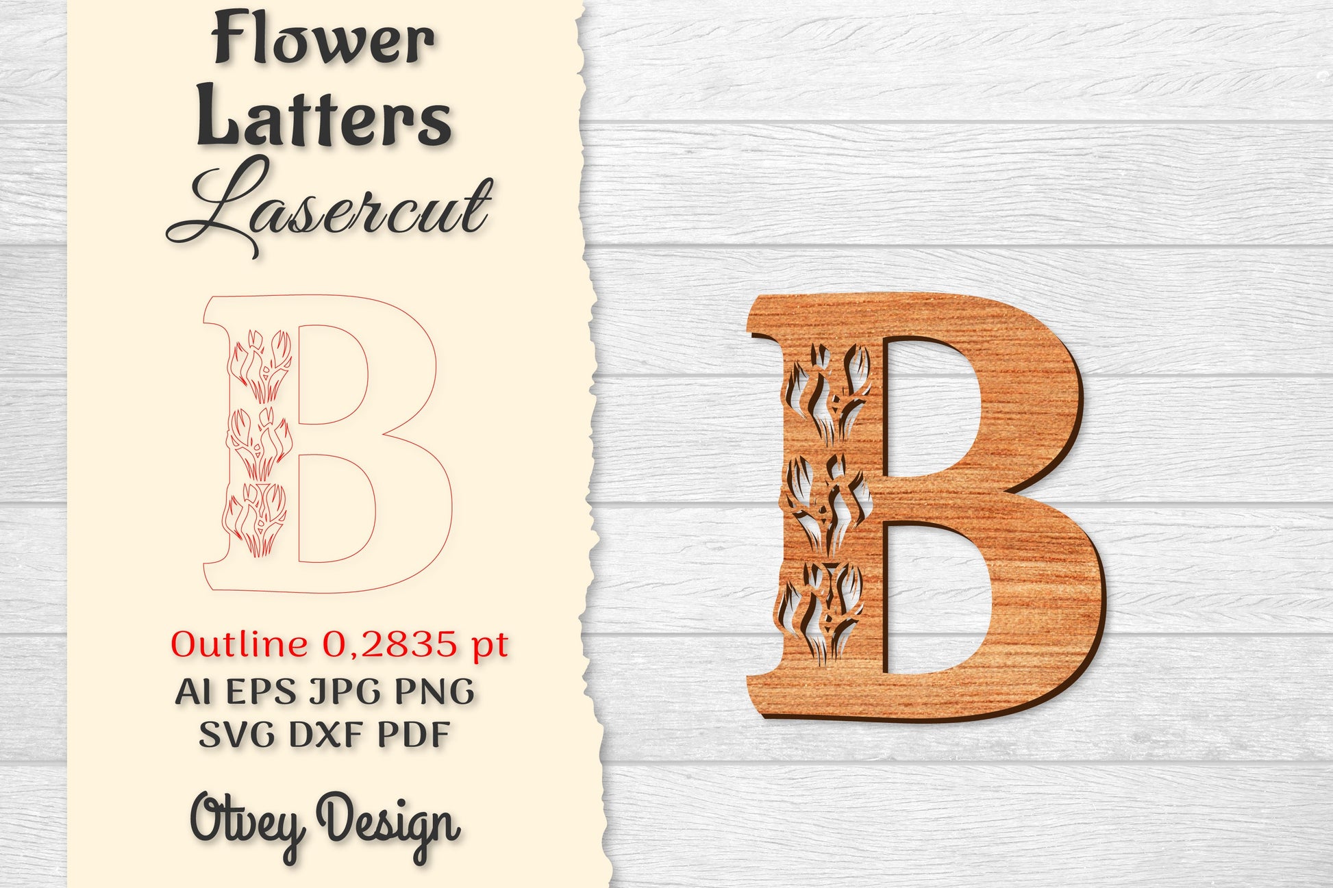 Flower Letters Laser Cut File SVG Bundle 101 - CraftNest - Digital Crafting and Art
