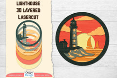 Lighthouse 3D Layered Lasercut SVG Bundle 2 - CraftNest - Digital Crafting and Art