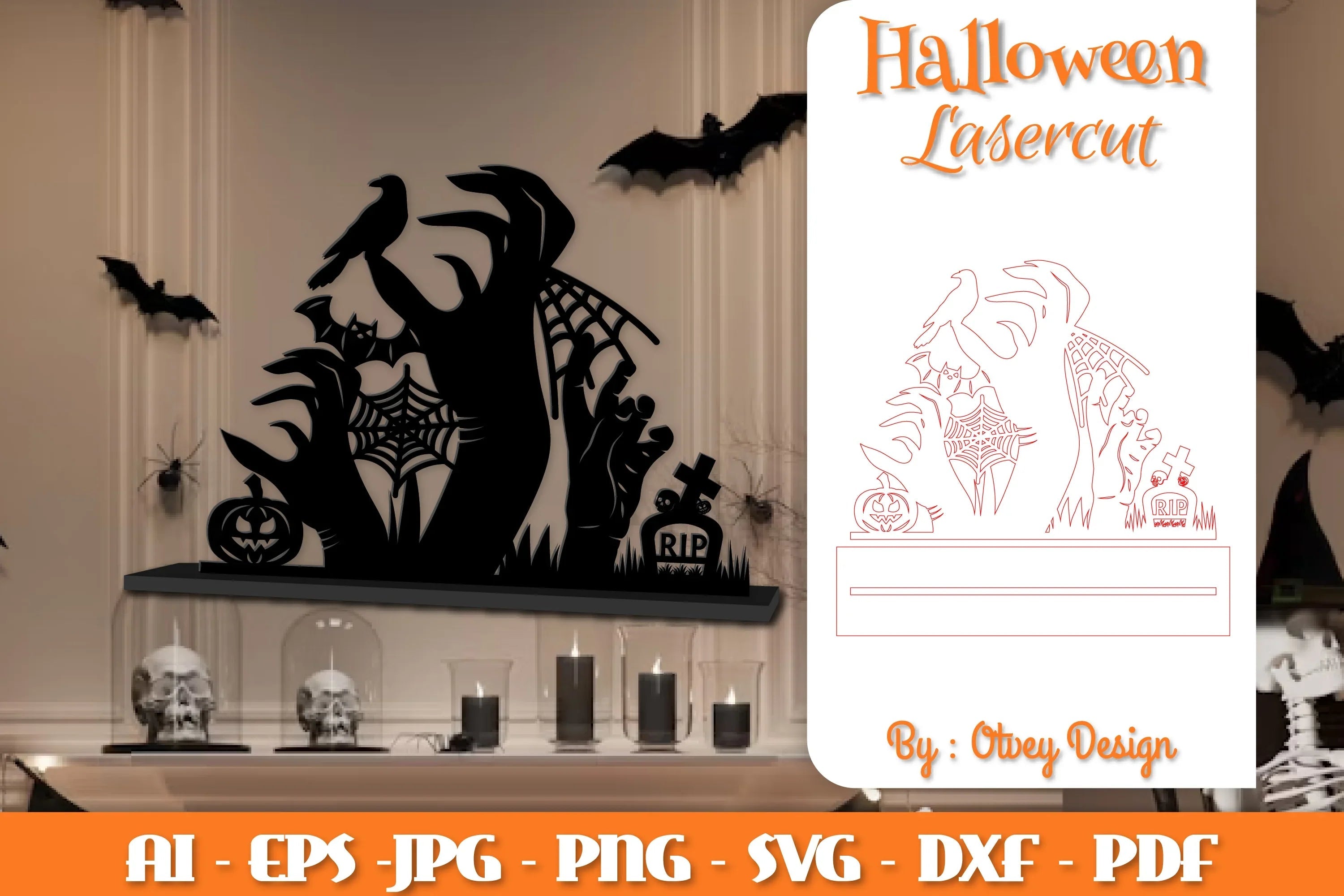 Halloween Decorations Lasercut SVG Bundle - CraftNest - Digital Crafting and Art