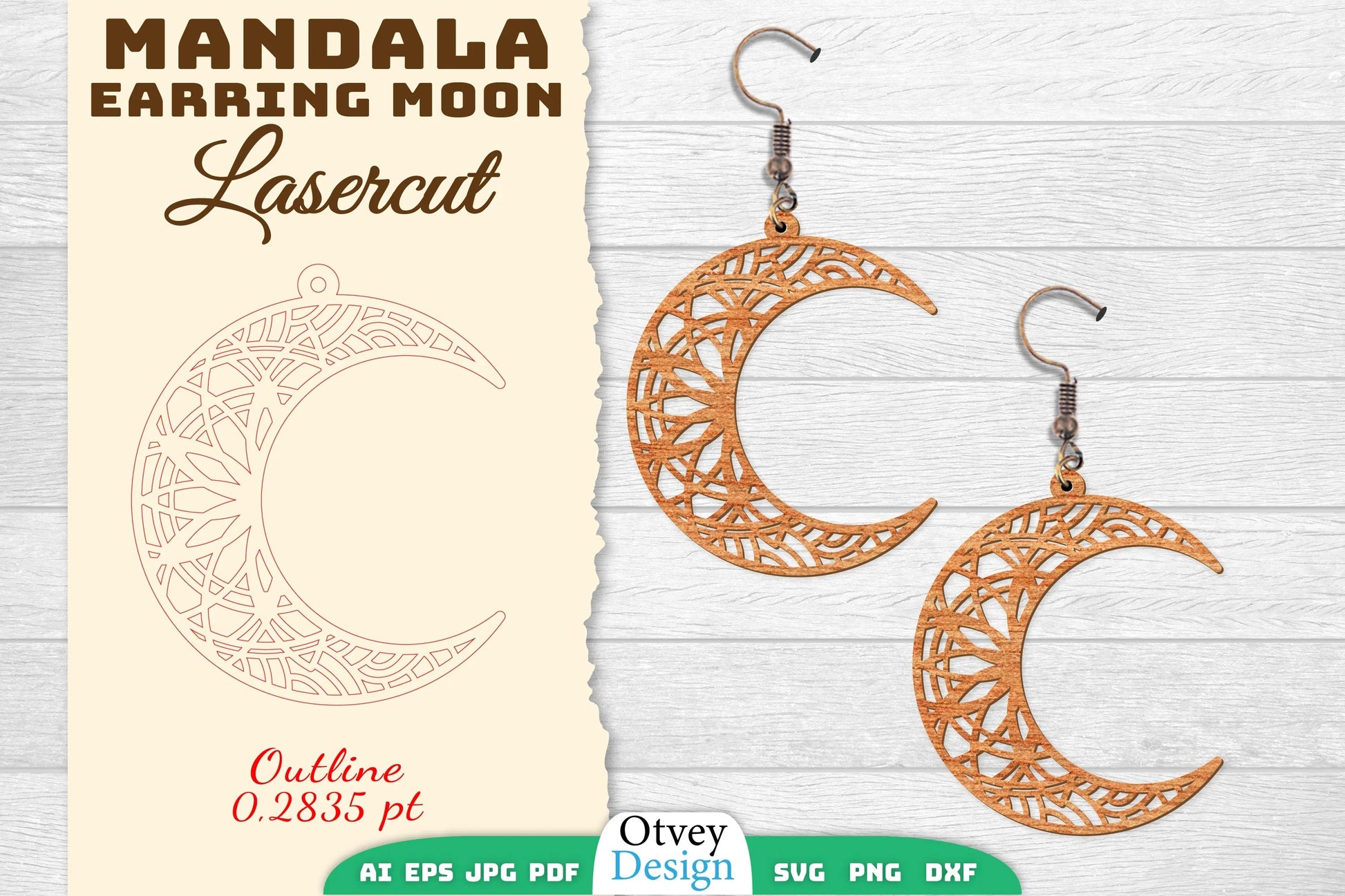 Earring Moon Mandala Lasercut SVG Bundle 10 - CraftNest - Digital Crafting and Art