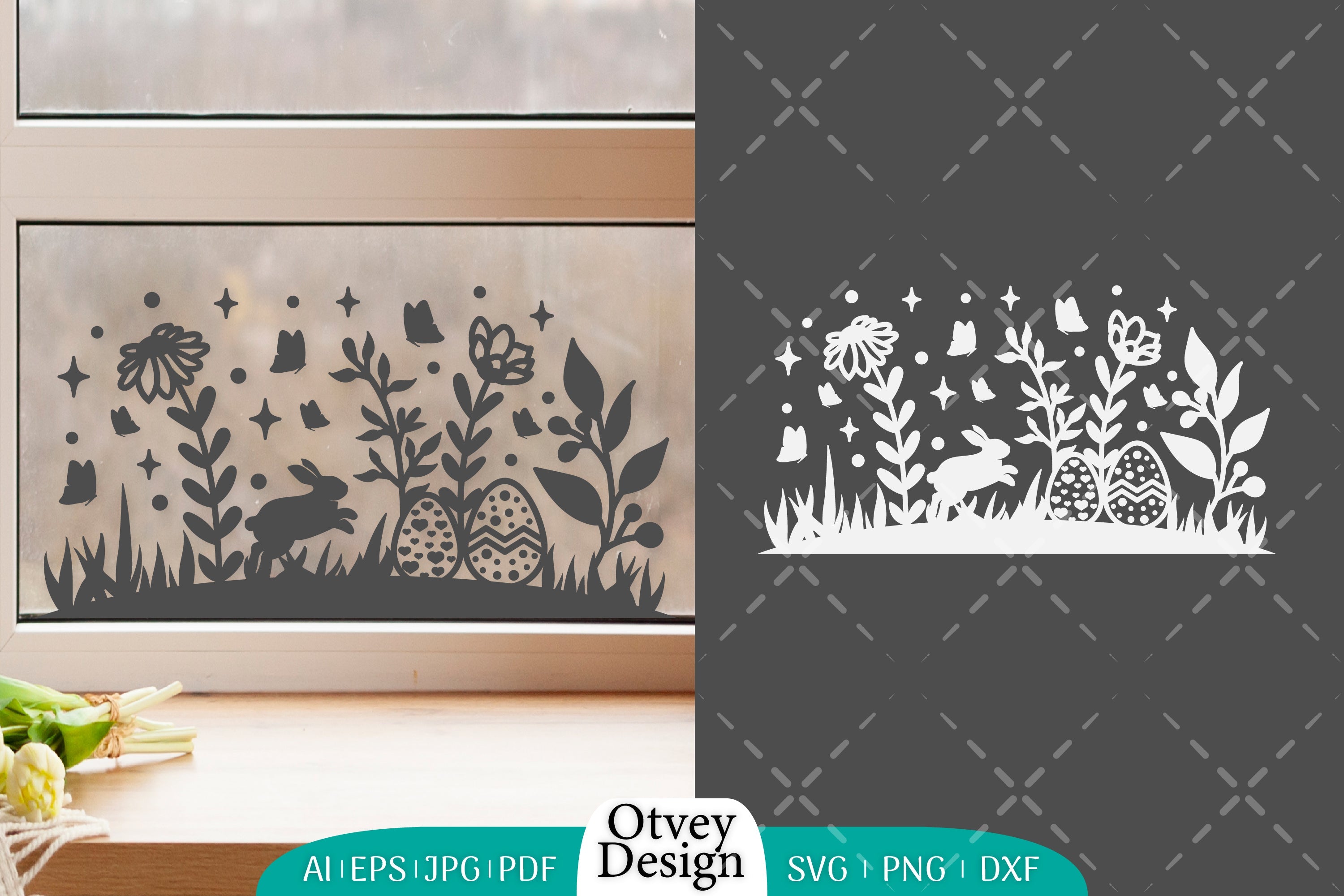 Easter Bunny Garden Scene SVG Bundle 3 - CraftNest - Digital Crafting and Art