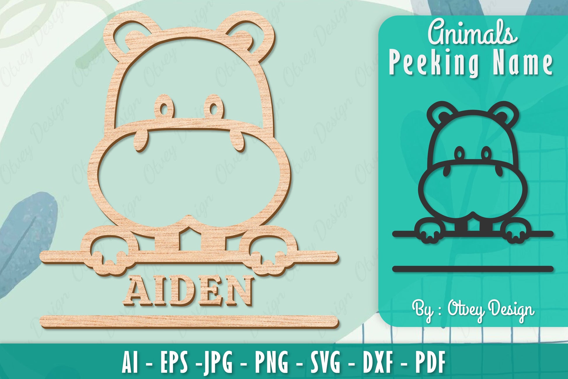 Animals Peeking Name Sign SVG Bundle 8 - CraftNest - Digital Crafting and Art