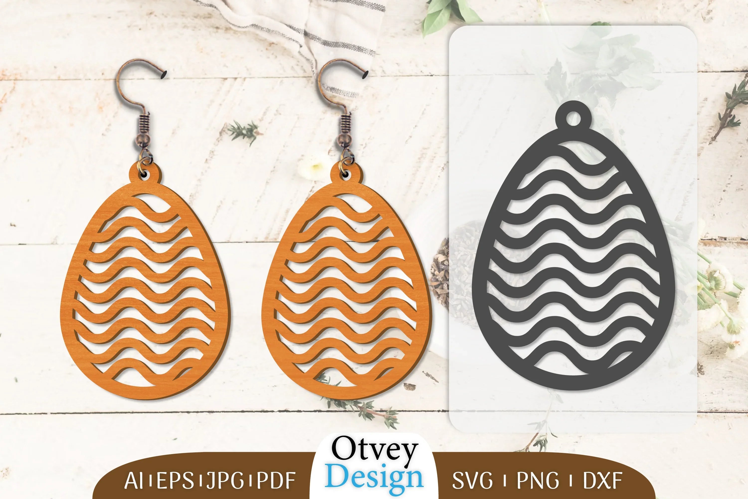 Happy Easter Egg Earring Lasercut SVG Bundle 5 - CraftNest - Digital Crafting and Art