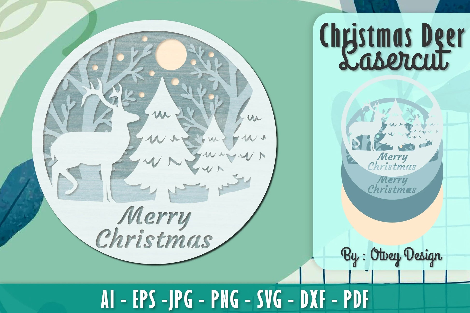 Merry Christmas Deer SVG Bundle 5 - CraftNest - Digital Crafting and Art