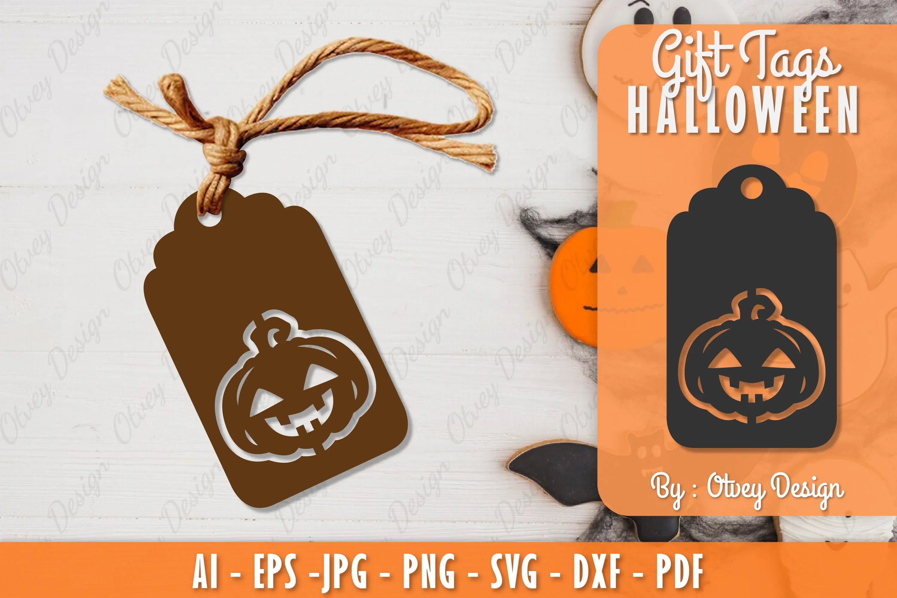 Halloween Gift Tags SVG Bundle 12 - CraftNest - Digital Crafting and Art