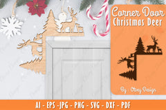 Christmas Deer Door Corner Lasercut SVG Bundle 13 - CraftNest - Digital Crafting and Art