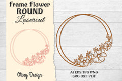 Frame Flower Round Lasercut SVG Bundle 2 - CraftNest - Digital Crafting and Art